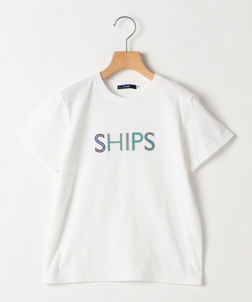 SHIPS / シップス Tシャツ | SHIPS KIDS:100〜130cm / SHIPS ロゴ 半袖Tシャツ（ライトホワイト）