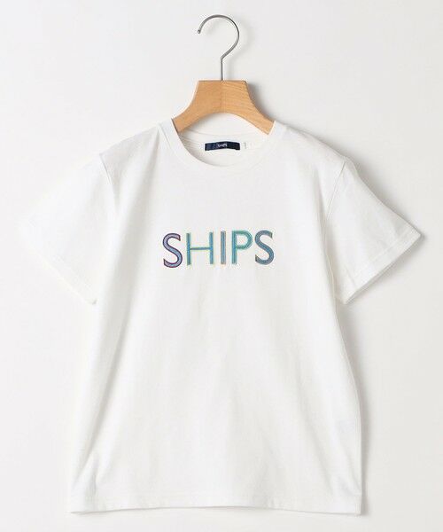 SHIPS / シップス Tシャツ | SHIPS KIDS:140〜160cm / SHIPS ロゴ 半袖Tシャツ（ライトホワイト）