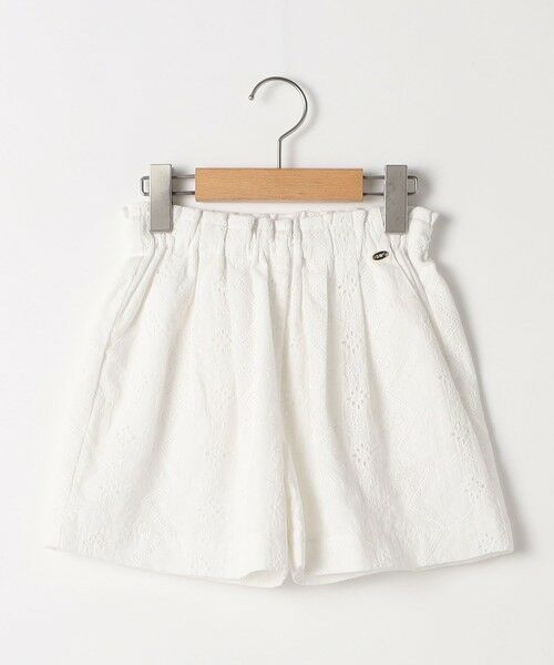 SHIPS / シップス ショート・ハーフ・半端丈パンツ | SHIPS KIDS:100〜130cm / レース エンブロイダリー ショート パンツ（ホワイト）