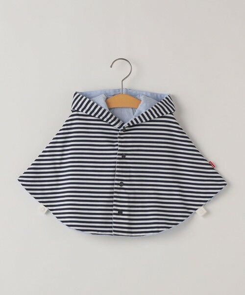 SHIPS / シップス ベビー・キッズグッズ | SHIPS KIDS:ベビー ボーダー リバーシブル コットン ポンチョ（ネイビー）