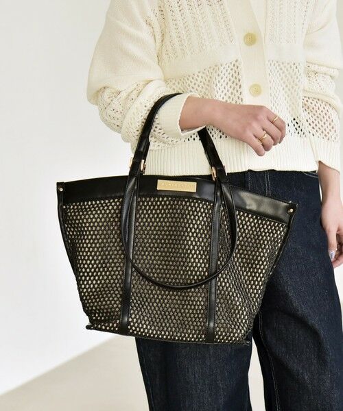 SHIPS / シップス トートバッグ | 《予約》quaranciel: 2way ハンドル メッシュ トートバッグ（ブラック）