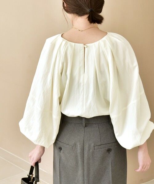 SHIPS / シップス シャツ・ブラウス | quaranciel:〈洗濯機可能〉ツイル スキッパー ボリューム ブラウス | 詳細13