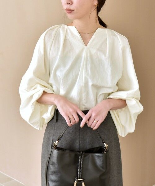 SHIPS / シップス シャツ・ブラウス | quaranciel:〈洗濯機可能〉ツイル スキッパー ボリューム ブラウス | 詳細16