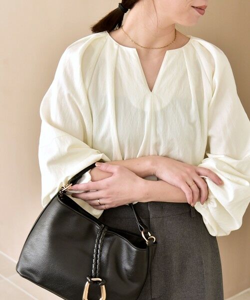 SHIPS / シップス シャツ・ブラウス | quaranciel:〈洗濯機可能〉ツイル スキッパー ボリューム ブラウス | 詳細17