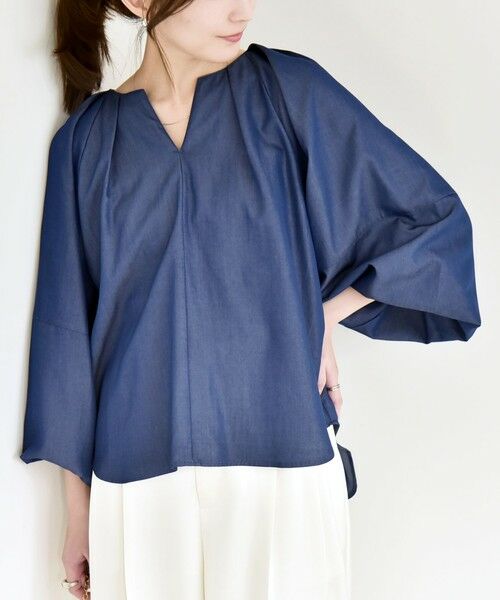 SHIPS / シップス シャツ・ブラウス | quaranciel:〈洗濯機可能〉ツイル スキッパー ボリューム ブラウス | 詳細30