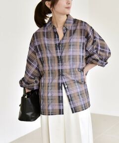 SHIPS / シップス シャツ・ブラウス | 《予約》quaranciel:〈手洗い可能〉シアー チェック ドルマン シャツ　　　