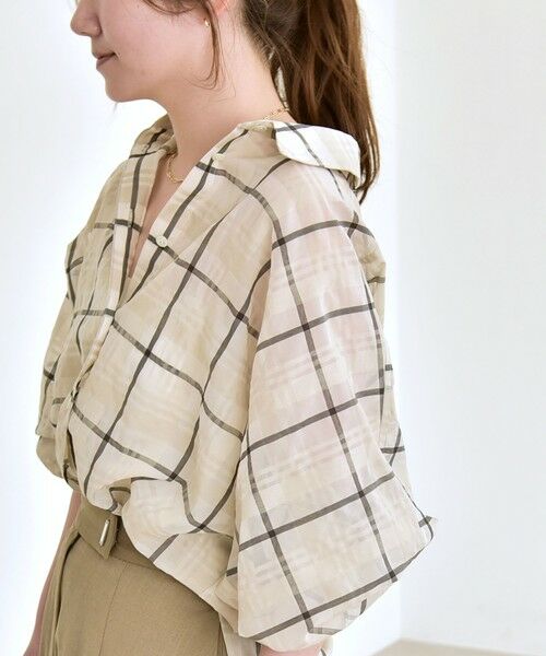 SHIPS / シップス シャツ・ブラウス | quaranciel:〈手洗い可能〉シアー チェック ドルマン ビッグ レギュラー シャツ | 詳細6