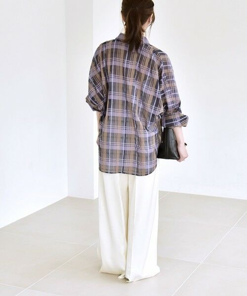 SHIPS / シップス シャツ・ブラウス | quaranciel:〈手洗い可能〉シアー チェック ドルマン ビッグ レギュラー シャツ | 詳細14