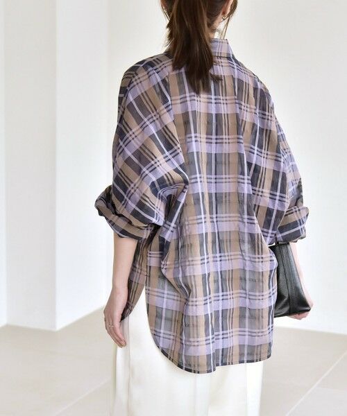 SHIPS / シップス シャツ・ブラウス | quaranciel:〈手洗い可能〉シアー チェック ドルマン ビッグ レギュラー シャツ | 詳細18