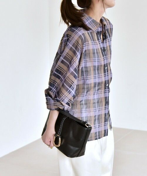 SHIPS / シップス シャツ・ブラウス | quaranciel:〈手洗い可能〉シアー チェック ドルマン ビッグ レギュラー シャツ | 詳細20