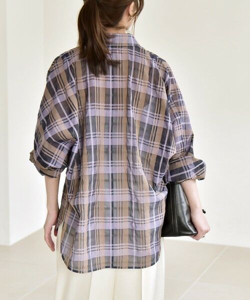 SHIPS / シップス シャツ・ブラウス | 《予約》quaranciel:〈手洗い可能〉シアー チェック ドルマン シャツ　　　 | 詳細9