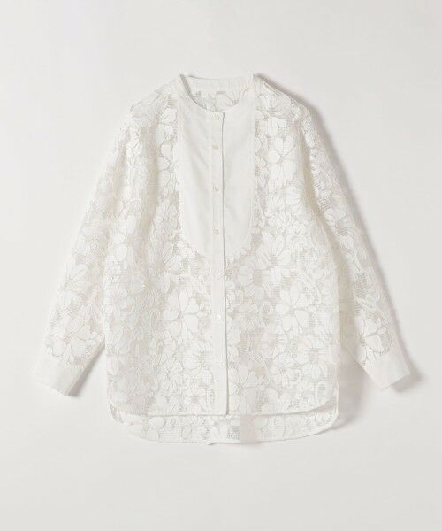 SHIPS / シップス シャツ・ブラウス | quaranciel:〈手洗い可能〉デニム フラワー レース バンドカラー シャツ | 詳細13