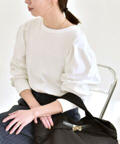 SHIPS / シップス カットソー | 《予約》quaranciel:〈洗濯機可能〉パワーショルダー クルーネック プルオーバー