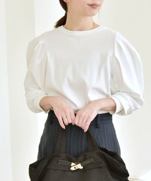 SHIPS / シップス カットソー | 《予約》quaranciel:〈洗濯機可能〉パワーショルダー クルーネック プルオーバー | 詳細5