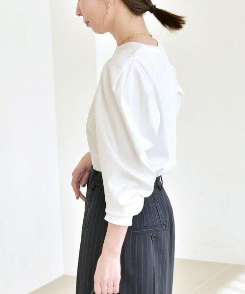 SHIPS / シップス カットソー | 《予約》quaranciel:〈洗濯機可能〉パワーショルダー クルーネック プルオーバー | 詳細6