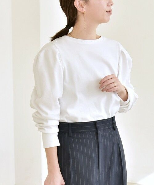 SHIPS / シップス カットソー | 《予約》quaranciel:〈洗濯機可能〉パワーショルダー クルーネック プルオーバー | 詳細8