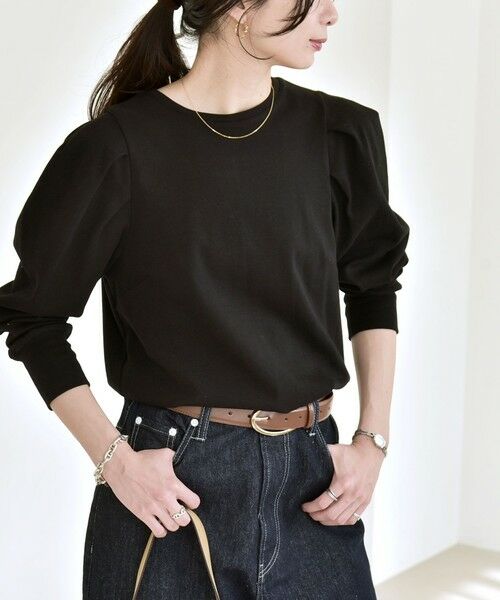 SHIPS / シップス カットソー | 《予約》quaranciel:〈洗濯機可能〉パワーショルダー クルーネック プルオーバー | 詳細17