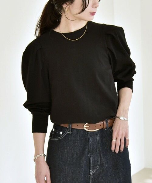 SHIPS / シップス カットソー | 《予約》quaranciel:〈洗濯機可能〉パワーショルダー クルーネック プルオーバー | 詳細18