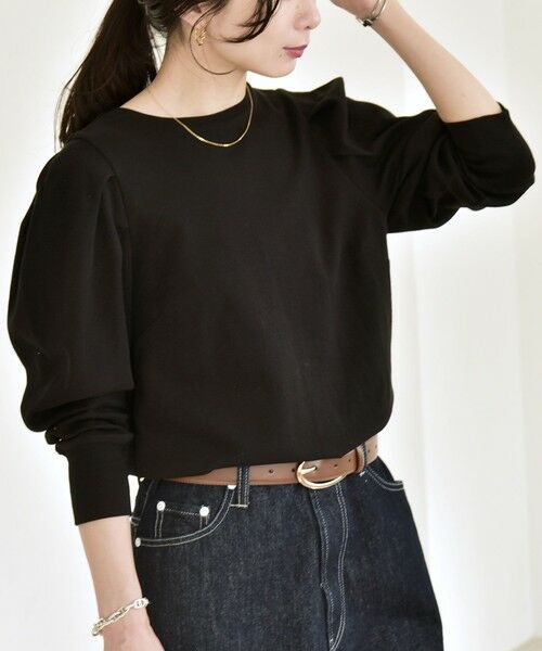 SHIPS / シップス カットソー | 《予約》quaranciel:〈洗濯機可能〉パワーショルダー クルーネック プルオーバー | 詳細19