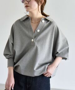 SHIPS / シップス スウェット | 《予約》quaranciel:〈洗濯機可能〉ライト ポンチ ドロスト ポロ プルオーバー