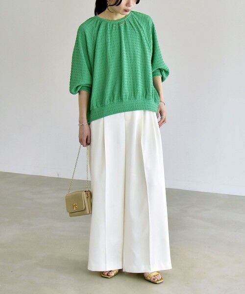 SHIPS / シップス シャツ・ブラウス | 《予約》quaranciel:〈洗濯機可能〉ジャカード ボリュームスリーブ クルーネック ブラウス | 詳細14