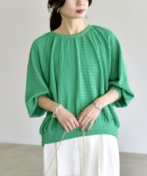 SHIPS / シップス シャツ・ブラウス | 《予約》quaranciel:〈洗濯機可能〉ジャカード ボリュームスリーブ クルーネック ブラウス | 詳細16