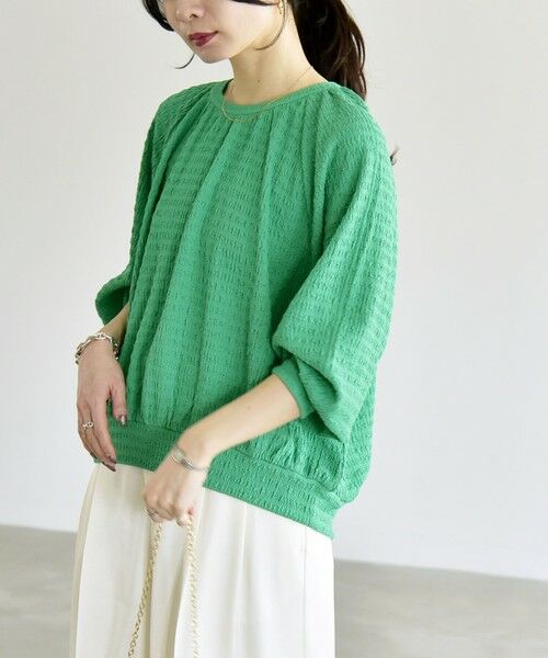 SHIPS / シップス シャツ・ブラウス | 《予約》quaranciel:〈洗濯機可能〉ジャカード ボリュームスリーブ クルーネック ブラウス | 詳細17