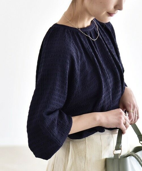 SHIPS / シップス シャツ・ブラウス | 《予約》quaranciel:〈洗濯機可能〉ジャカード ボリュームスリーブ クルーネック ブラウス | 詳細30