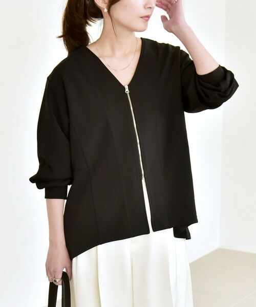 SHIPS / シップス カーディガン・ボレロ | quaranciel:〈洗濯機可能〉カットジョーゼット Vネック ジップ カーディガン | 詳細15