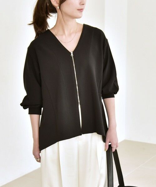 SHIPS / シップス カーディガン・ボレロ | quaranciel:〈洗濯機可能〉カットジョーゼット Vネック ジップ カーディガン | 詳細16