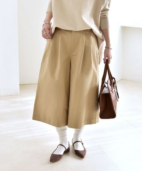 SHIPS / シップス ショート・ハーフ・半端丈パンツ | 《予約》quaranciel:〈洗濯機可能〉タック キュロット パンツ | 詳細3