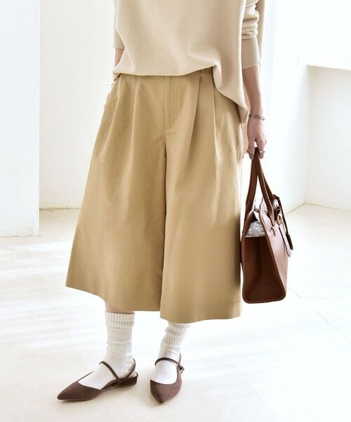 SHIPS / シップス ショート・ハーフ・半端丈パンツ | 《予約》quaranciel:〈洗濯機可能〉タック キュロット パンツ | 詳細8