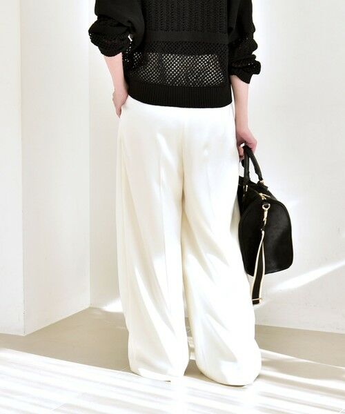 SHIPS / シップス その他パンツ | quaranciel:〈手洗い可能〉サテン ワイド ストレート スラックス | 詳細6