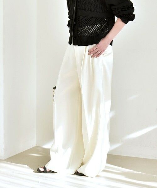 SHIPS / シップス その他パンツ | quaranciel:〈手洗い可能〉サテン ワイド ストレート スラックス | 詳細8