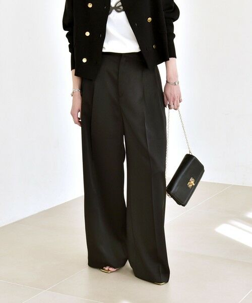 SHIPS / シップス その他パンツ | quaranciel:〈手洗い可能〉サテン ワイド ストレート スラックス | 詳細15