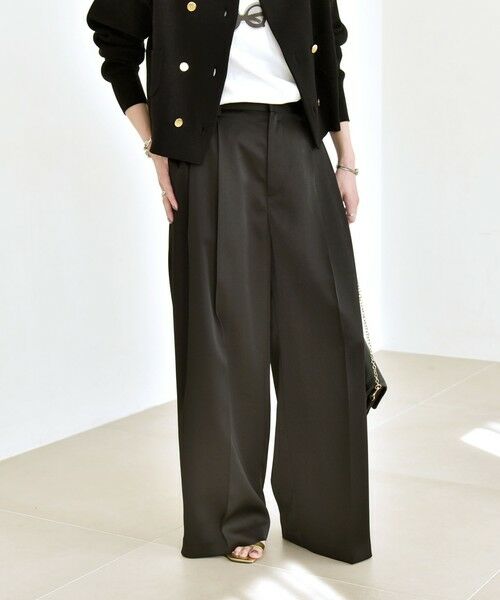 SHIPS / シップス その他パンツ | quaranciel:〈手洗い可能〉サテン ワイド ストレート スラックス | 詳細16