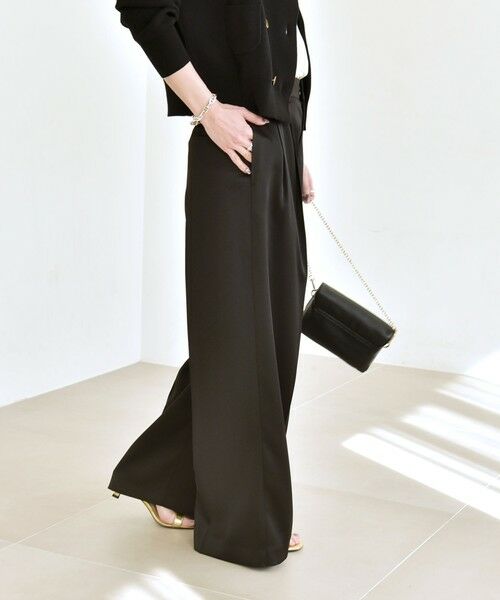 SHIPS / シップス その他パンツ | quaranciel:〈手洗い可能〉サテン ワイド ストレート スラックス | 詳細18