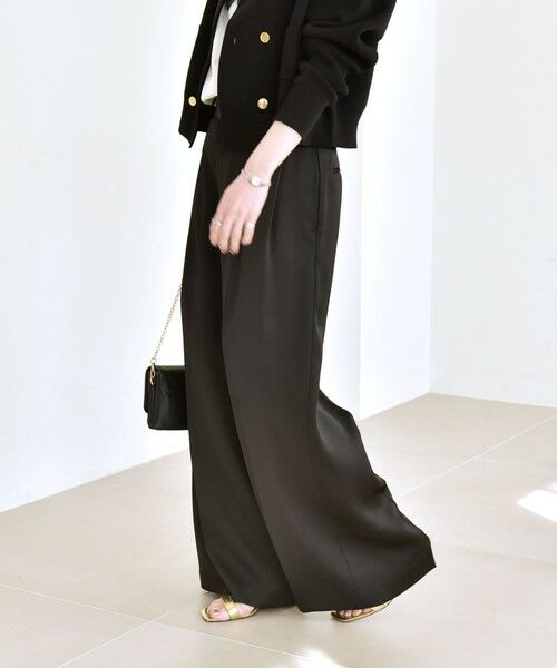 SHIPS / シップス その他パンツ | quaranciel:〈手洗い可能〉サテン ワイド ストレート スラックス | 詳細22