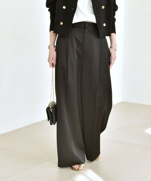 SHIPS / シップス その他パンツ | quaranciel:〈手洗い可能〉サテン ワイド ストレート スラックス | 詳細23