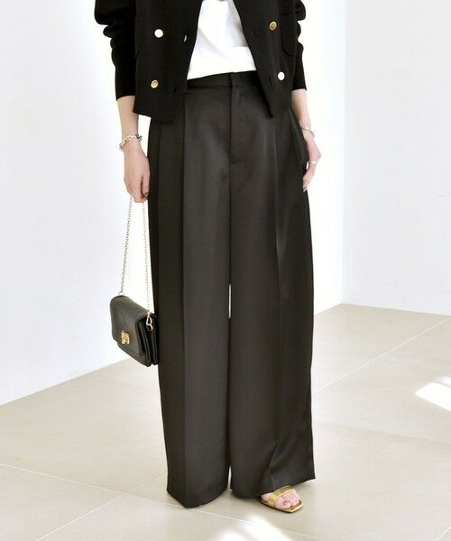 SHIPS / シップス その他パンツ | quaranciel:〈手洗い可能〉サテン ワイド ストレート スラックス | 詳細24