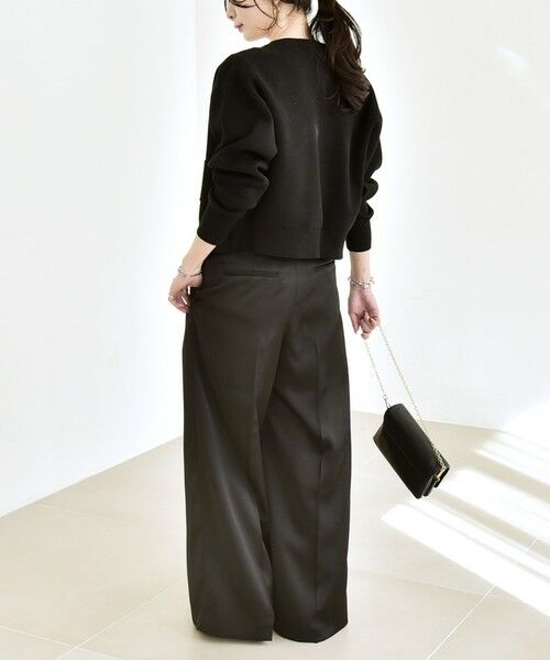 SHIPS / シップス その他パンツ | 《予約》quaranciel:〈手洗い可能〉サテン センタープレス ハイウエスト ワイド パンツ | 詳細6