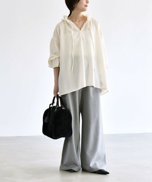 SHIPS / シップス ショート・ハーフ・半端丈パンツ | quaranciel:〈洗濯機可能〉ライト ポンチ ロゴ刺繍 スウェット パンツ | 詳細11