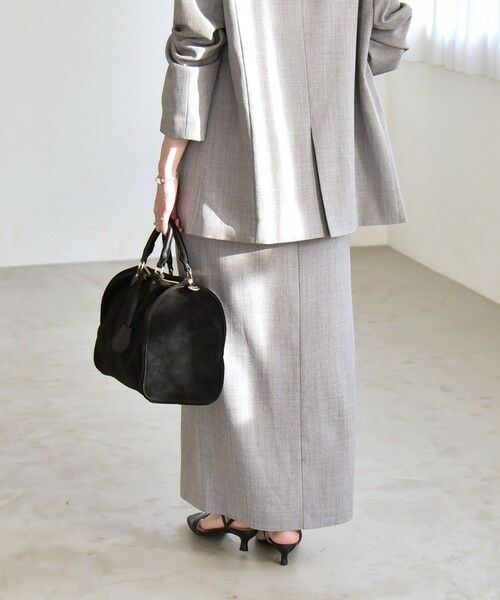 SHIPS / シップス ロング・マキシ丈スカート | quaranciel:〈手洗い可能〉ウーステッド Iライン スリット スカート（セットアップ対応） | 詳細11