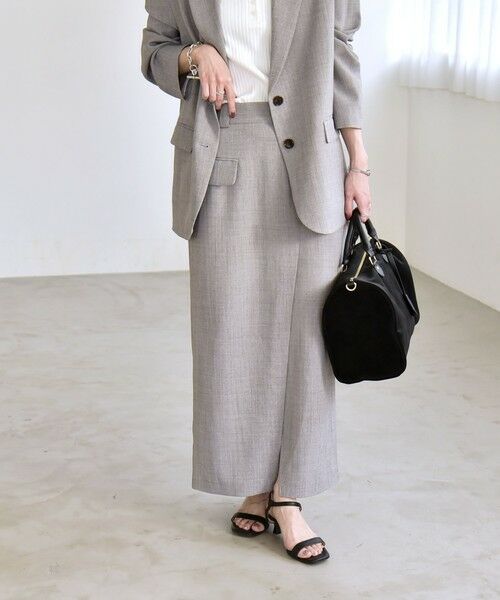 SHIPS / シップス ロング・マキシ丈スカート | quaranciel:〈手洗い可能〉ウーステッド Iライン スリット スカート（セットアップ対応） | 詳細12