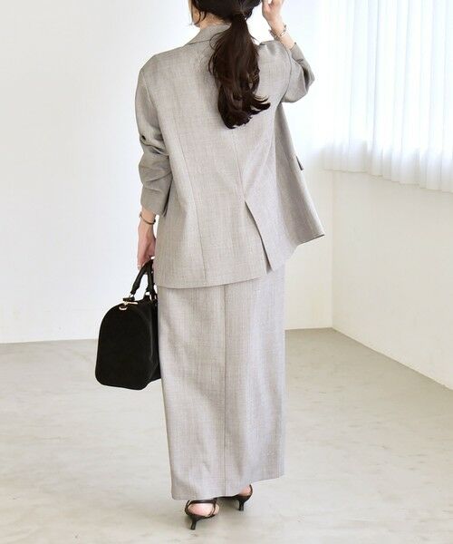 SHIPS / シップス ロング・マキシ丈スカート | 《予約》quaranciel:〈手洗い可能〉ウーステッド Iライン フロントスリット スカート | 詳細2