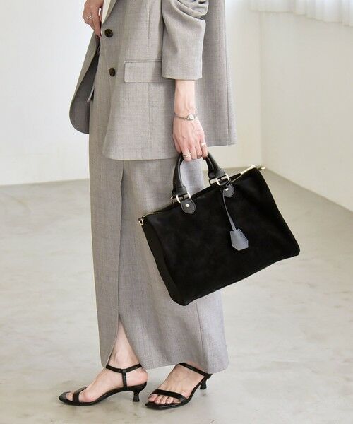 SHIPS / シップス ロング・マキシ丈スカート | 《予約》quaranciel:〈手洗い可能〉ウーステッド Iライン フロントスリット スカート | 詳細3