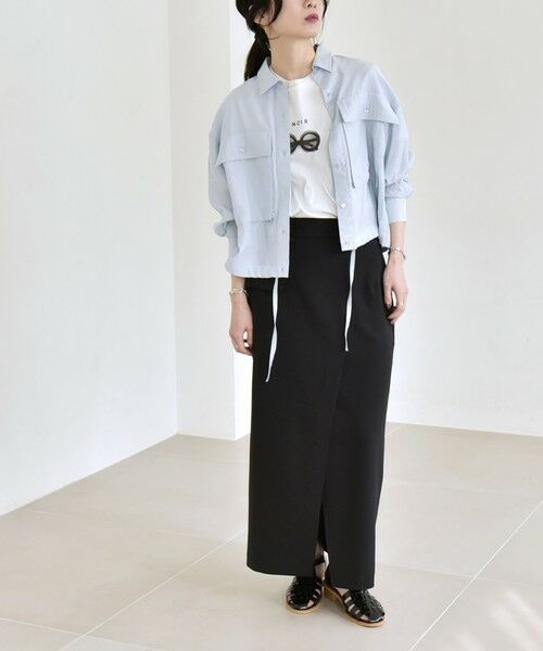 SHIPS / シップス ロング・マキシ丈スカート | quaranciel:〈手洗い可能〉ウーステッド Iライン スリット スカート（セットアップ対応） | 詳細23