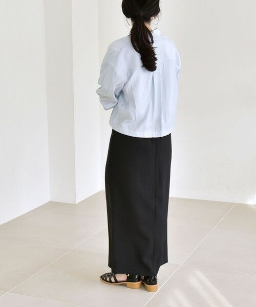 SHIPS / シップス ロング・マキシ丈スカート | quaranciel:〈手洗い可能〉ウーステッド Iライン スリット スカート（セットアップ対応） | 詳細24