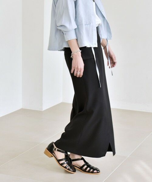 SHIPS / シップス ロング・マキシ丈スカート | quaranciel:〈手洗い可能〉ウーステッド Iライン スリット スカート（セットアップ対応） | 詳細26