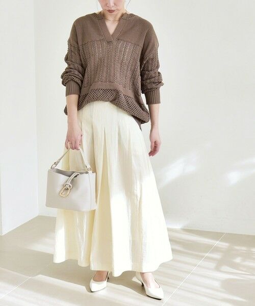 SHIPS / シップス ロング・マキシ丈スカート | 《予約》quaranciel:〈洗濯機可能〉ナイロン ステッチ タック フレア スカート | 詳細1